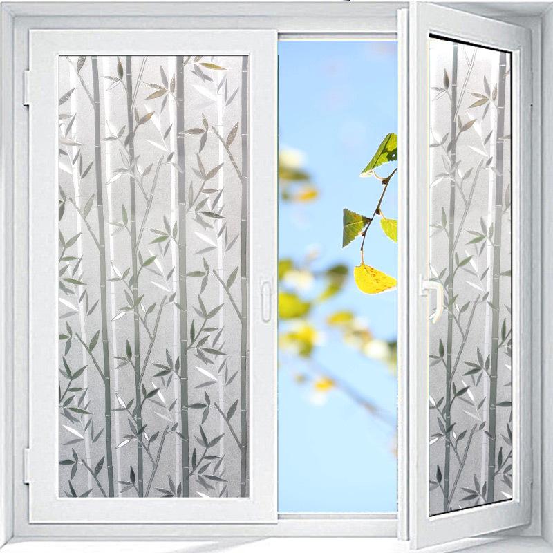 Phim màu cửa sổ tre Phim màu kính Frosted Privacy Window Decal Trang trí 45*200 cm