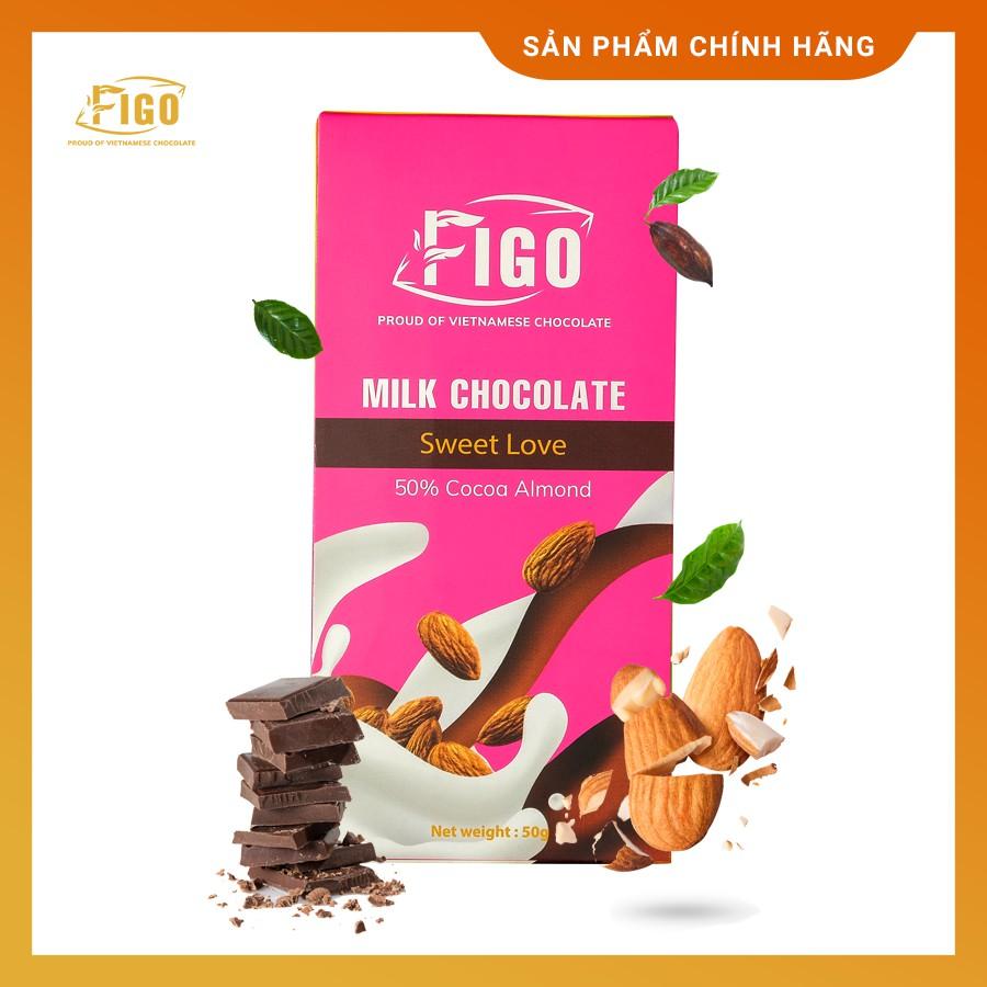 Kẹo Socola sữa hạt hạnh nhân 50g FIGO ( đồ ăn vặt ngon )