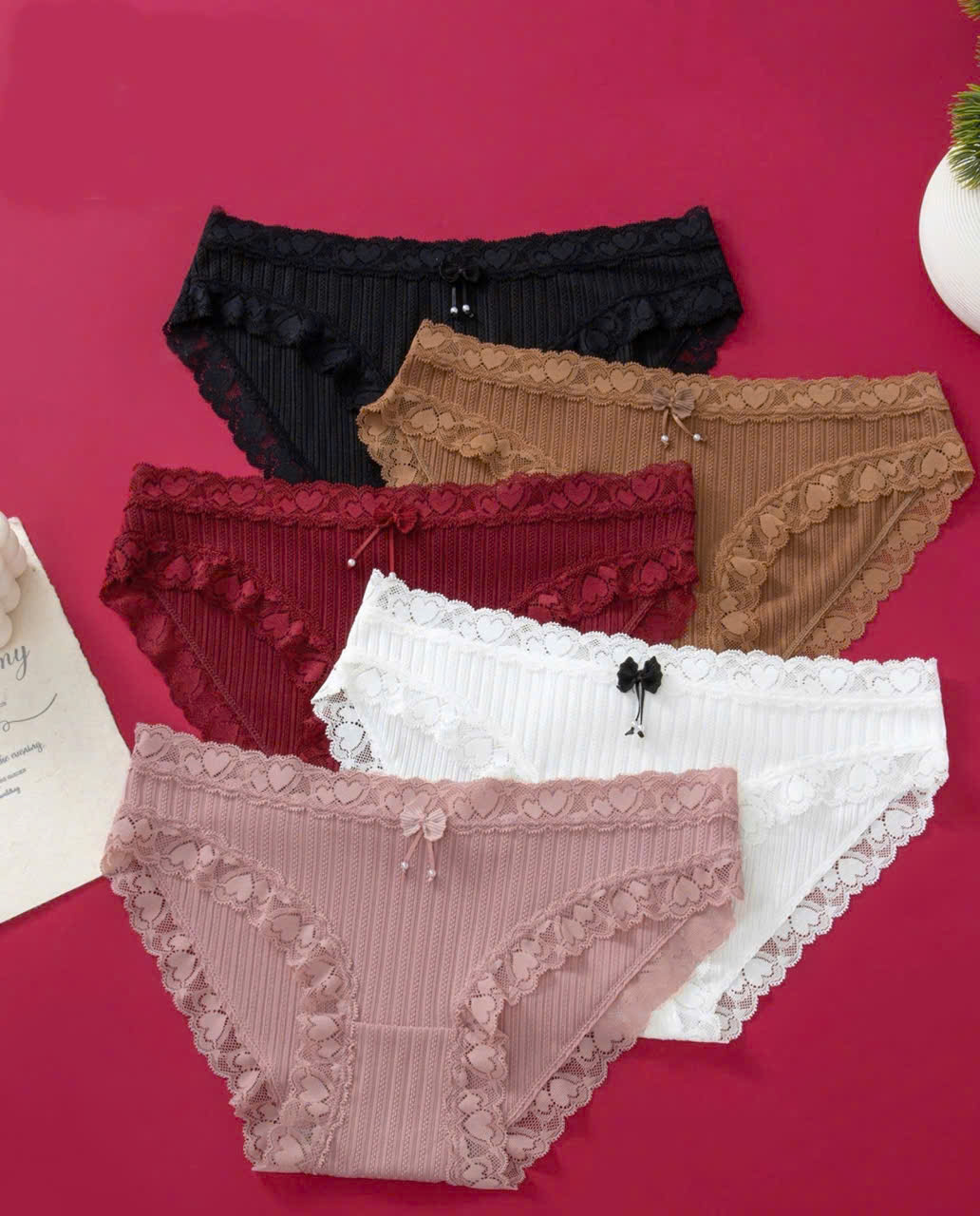 Quần lót nữ thun gân tăm  cotton Vicci QV.45  cạp viền ren  mềm mịn, co giãn 4 chiều