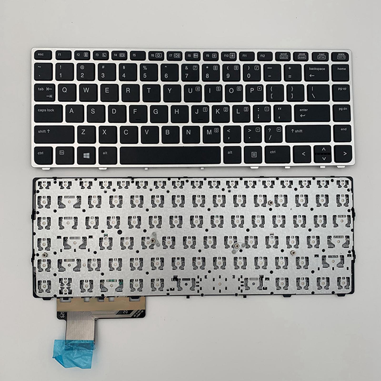 Laptop Replacement Keyboard, with Silver Frame US English for HP Elitebook Folio 9470M 9470 9480 9480M