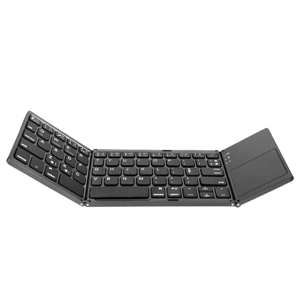 Slim Wireless Foldable Keyboard and Touchpad Black