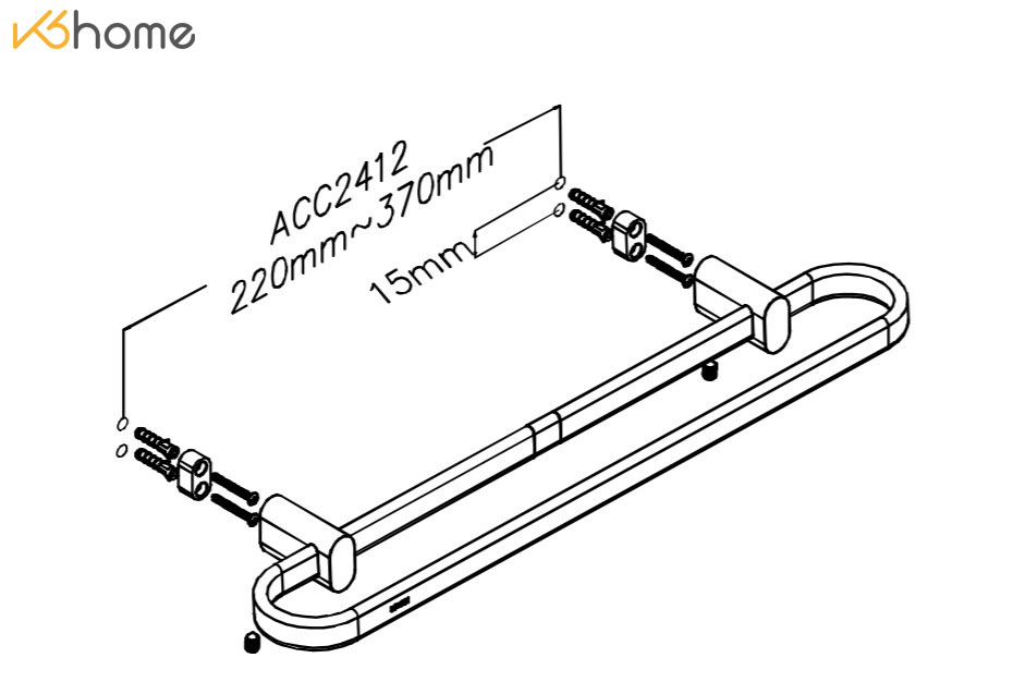 Thanh vắt khăn đôi phòng tắm 50cm dòng Alisa Moen - ACC2402