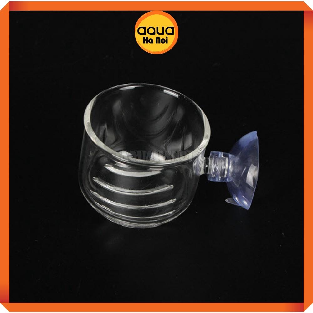 Cốc mica đựng giun trùn chỉ cho cá ăn - dán hồ kính