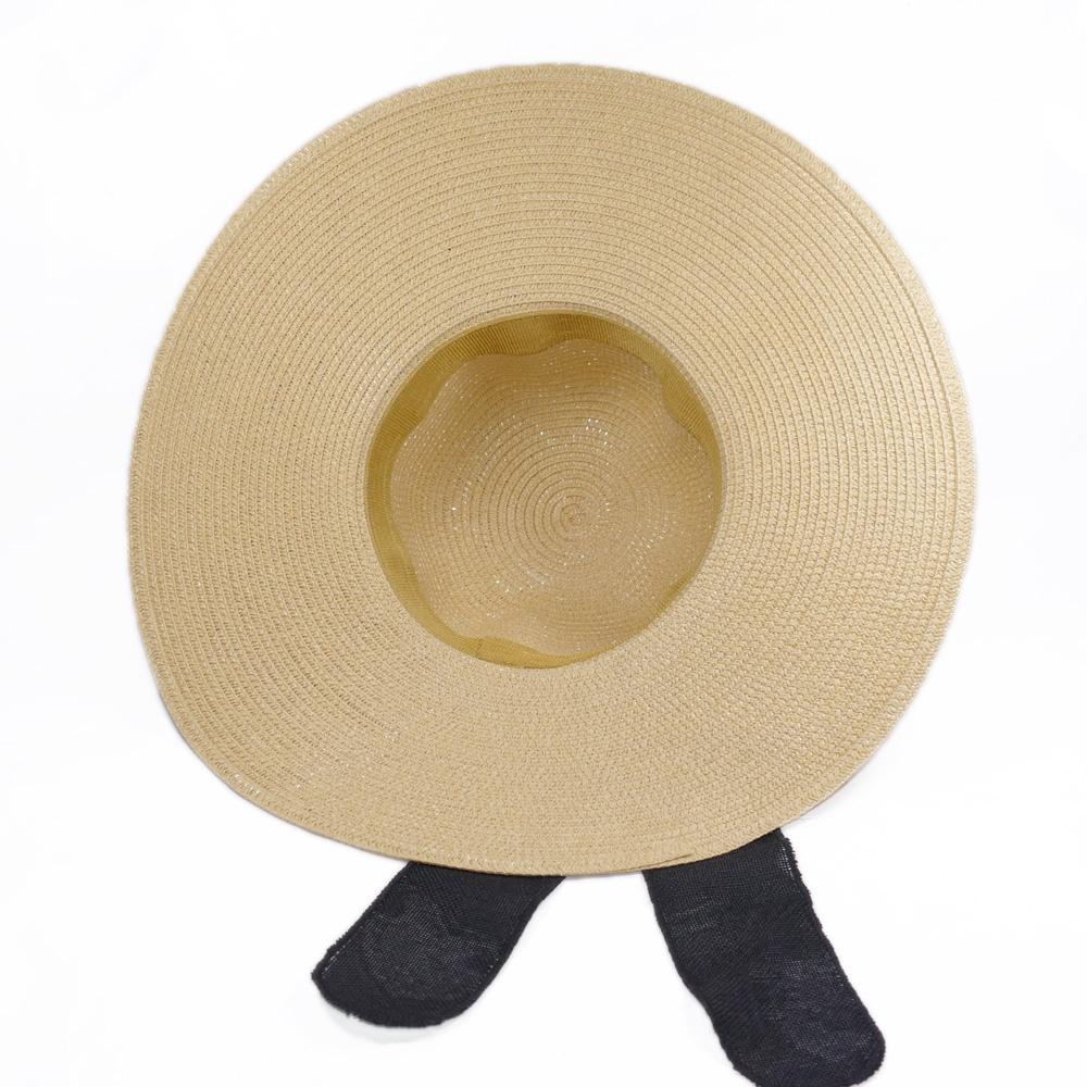 Mũ cói hoa to và nơ vành rộng 12 cm, vòng đầu 56 cm - chất liệu vải cói đẹp thích hợp cho chị em phụ nữ