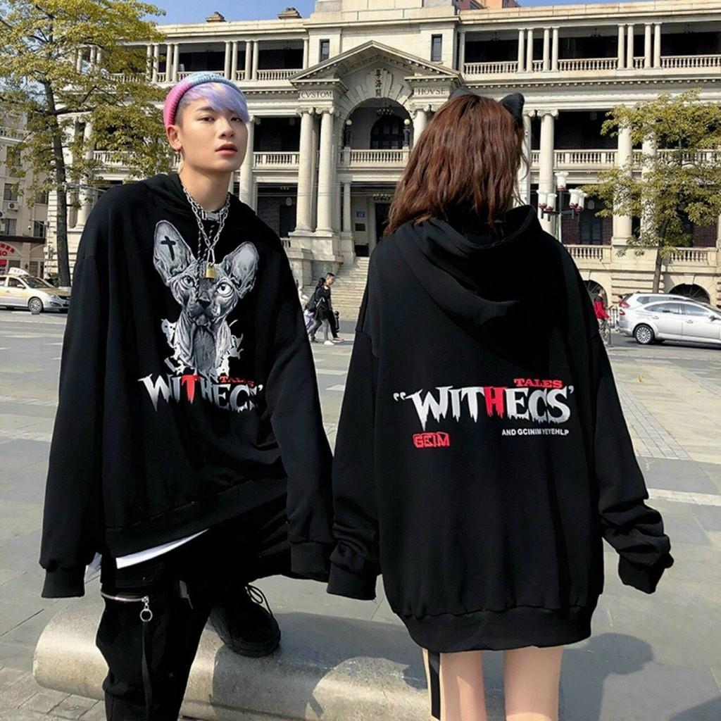 Áo Hoodie Nam Nữ Mèo Witches unisex Form Rộng chất nỉ bông chống nắng tốt