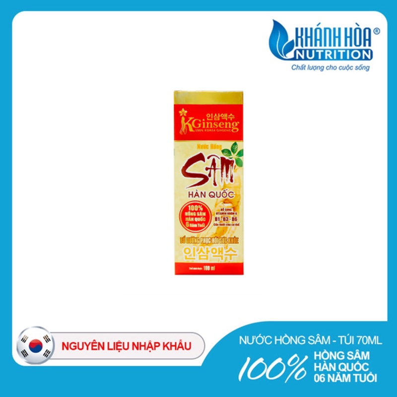 Nước Hồng Sâm Hàn Quốc KGINSENG 100% - Thực Phẩm Bổ Sung Dinh Dưỡng - Lọ 100ml