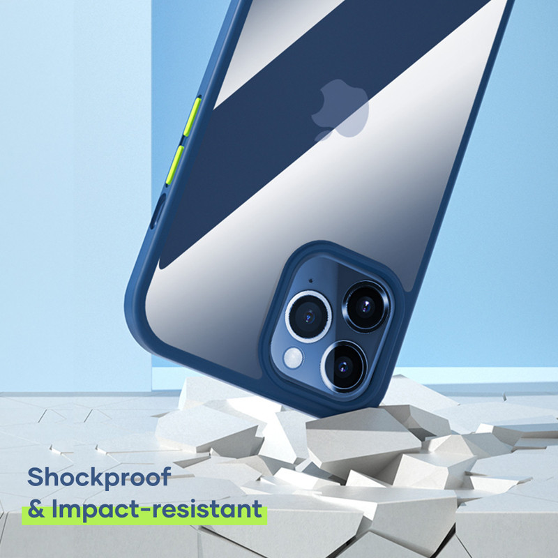 Ốp lưng iPhone 12 6.1 inch trang bị viền silicon chống sốc bảo vệ 720 độ Hiệu Rock Guard Pro (độ đàn hồi cao, chống trầy xước, chống ố vàng, tản nhiệt tốt) - Hàng nhập khẩu