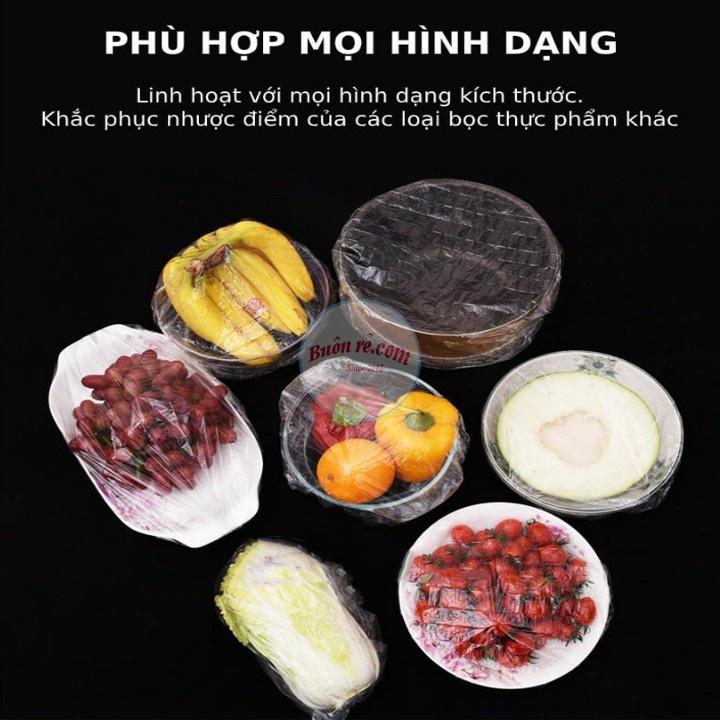 Xả kho 3 ngày Túi 200 Màng bọc thực phẩm có chun co giãn kèm túi gấu tái sử dụng tiện ích 01040