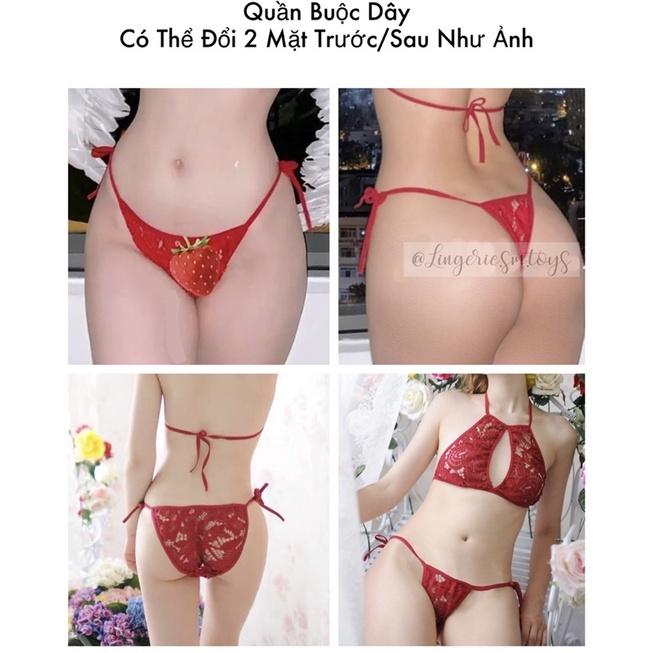 LST-B2897 Set Bralette Ren Nữ Không Gọng Mút - Nội Y Đen/Đỏ đô Hoạ Tiết Hoa Xuyên Thấu Gợi Cảm