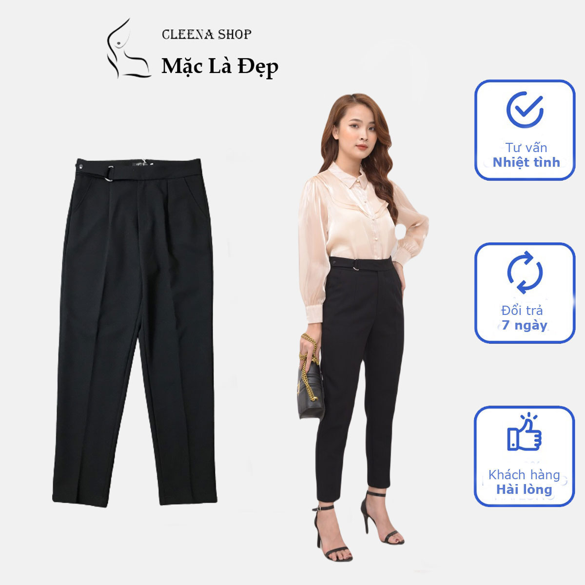 Quần Baggy công sở khuyên chữ D Lativ vải vitex loại 1