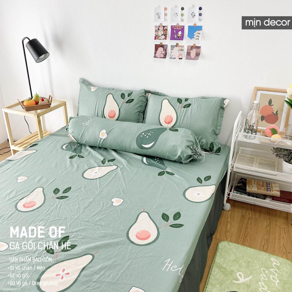 Bộ Ga Giường Cotton 3D Mịn Decor - Drap Giường và Vỏ Gối In 3D Ga Chun Mềm Mịn Nhiều Màu Sắc