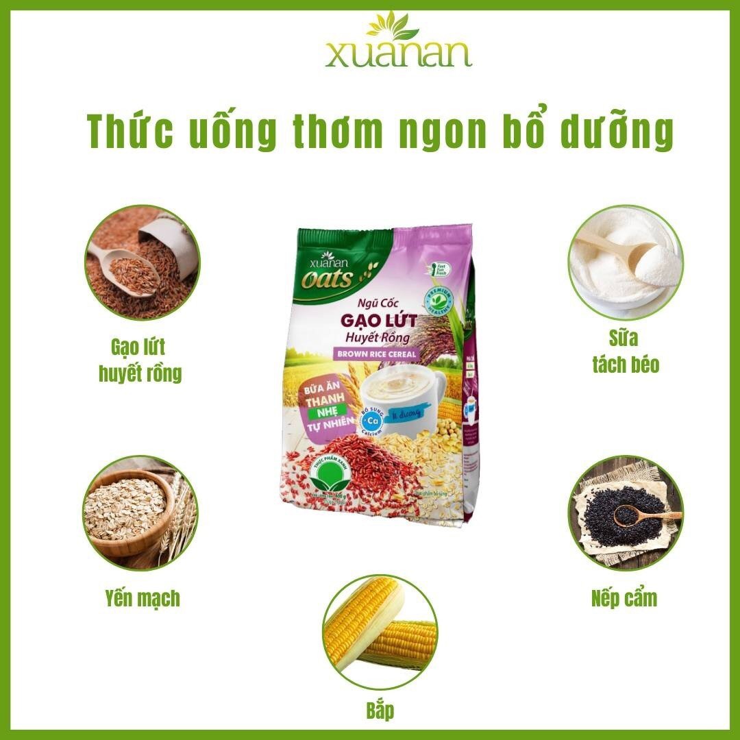 Combo 11 Túi Ngũ Cốc Gạo Lứt Huyết Rồng Xuân An 400G