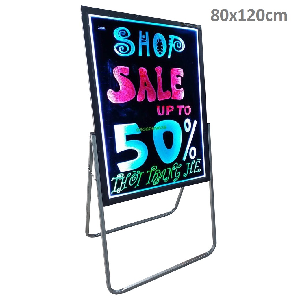 Bảng LED Huỳnh Quang viết tay cao cấp 50x70cm