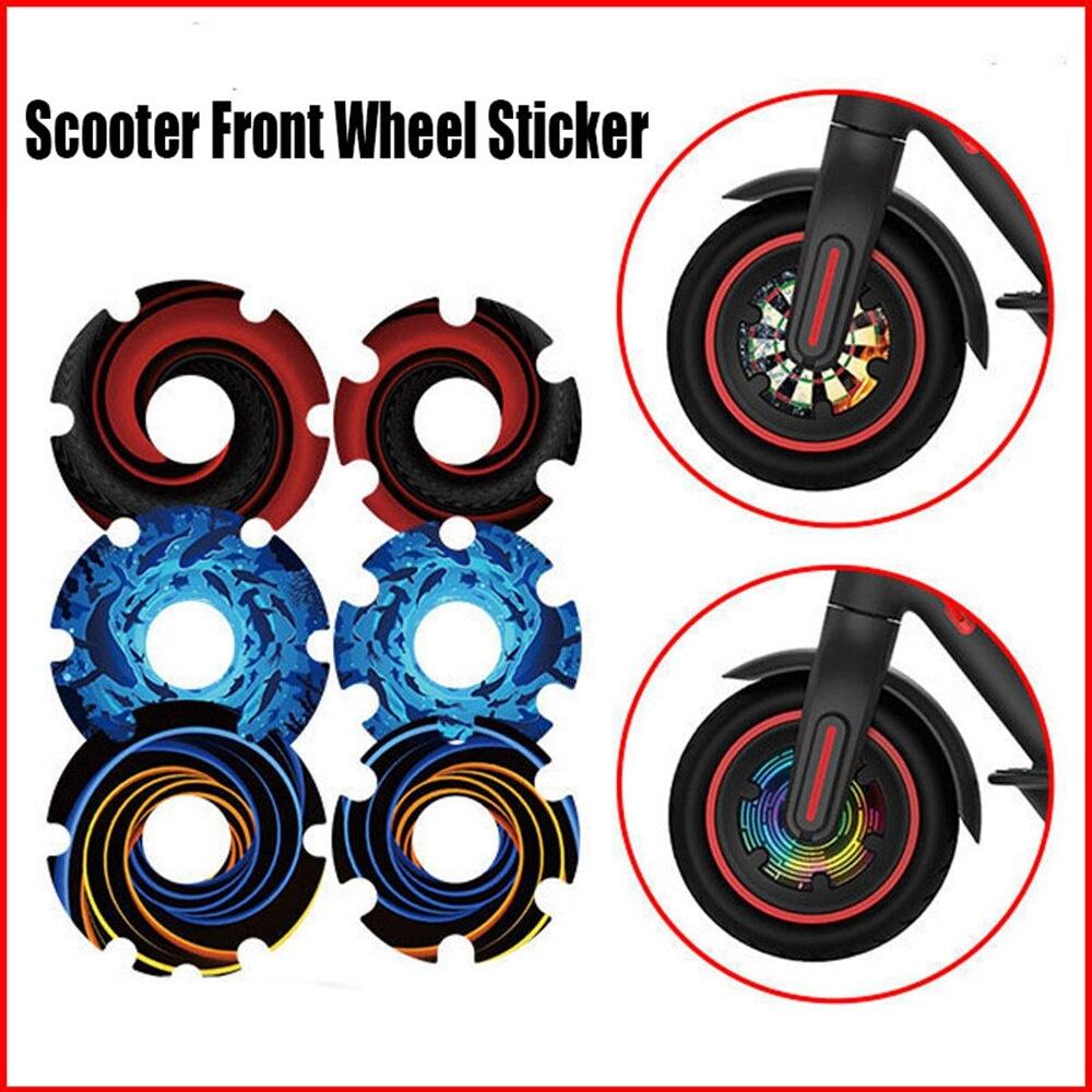 2Pcs Electric Scooter Front Wheel Sticker PVC Waterproof Motor Protective Cover Shell Kick Scooter Parts for Xiaomi M365/1s/pro2