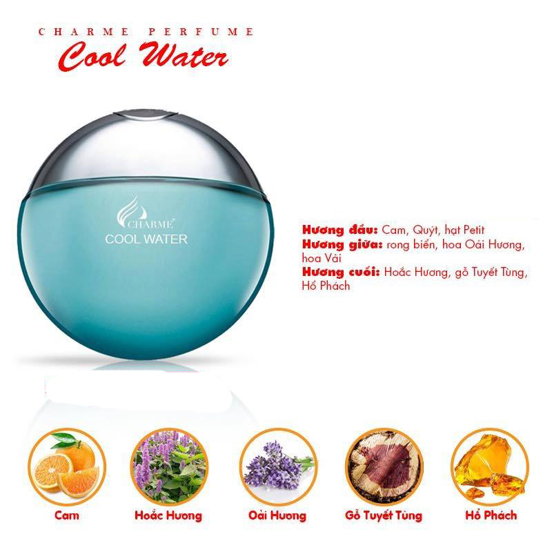 Nước Hoa Nam Charme Cool Water 50ml