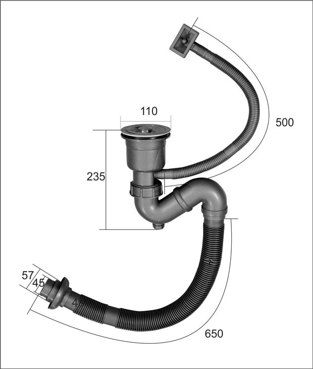 Combo chậu rửa bát 1 hố sus304 Valenza 6045, vòi rửa bát nóng lạnh vuông dẹt, xả, rổ, bình xà phòng