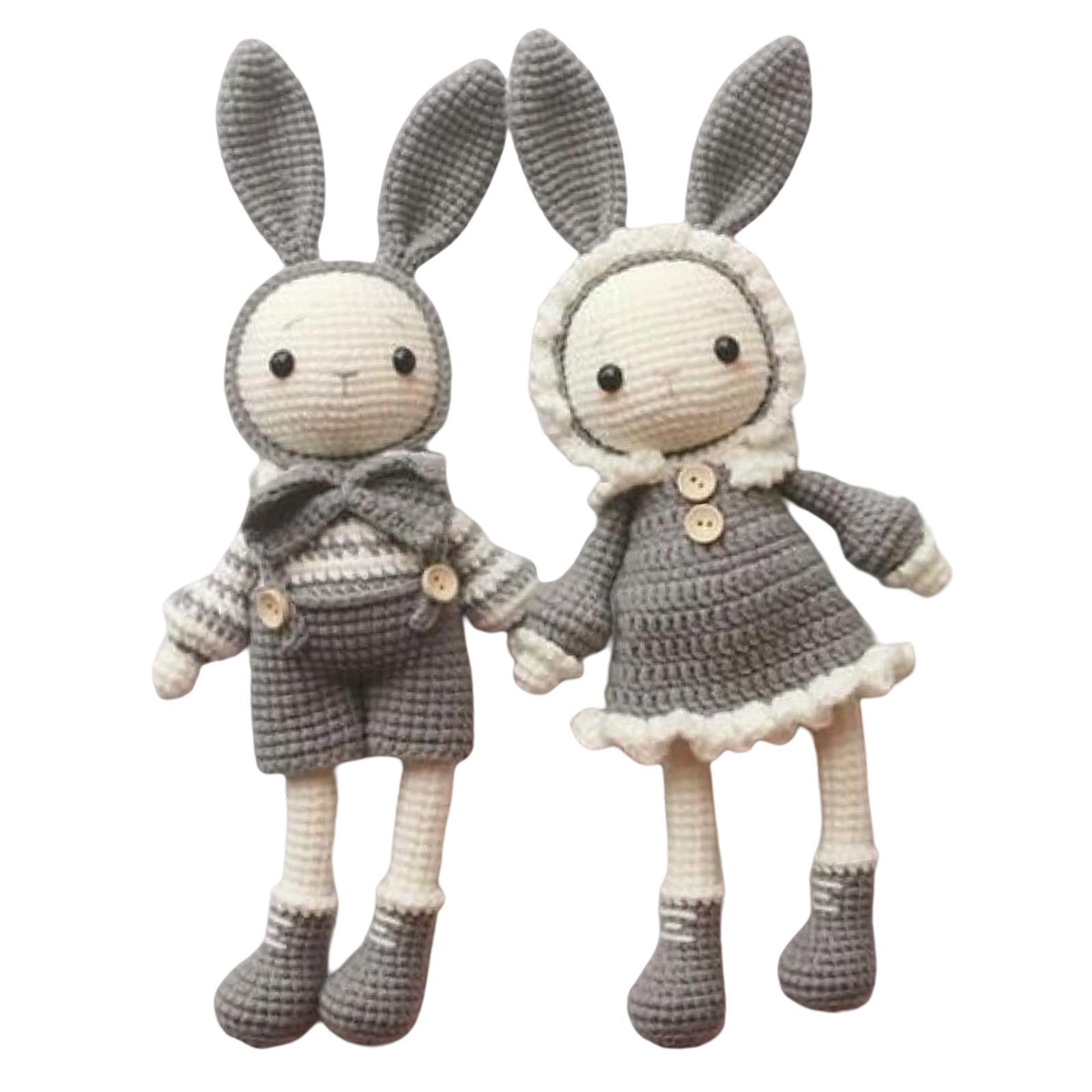 Crochet Set for Beginner Cute Rabbits Yarn Hook Accessories 2x