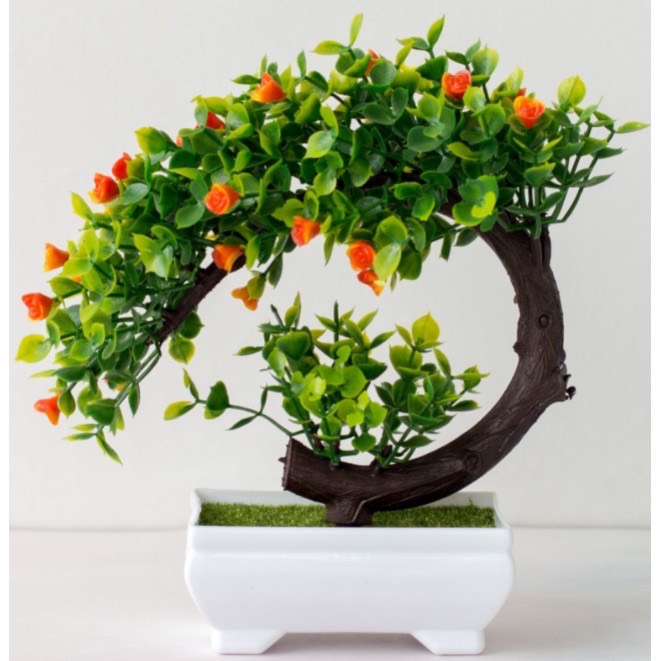 CHẬU CÂY BONSAI GIẢ CÓ HOA