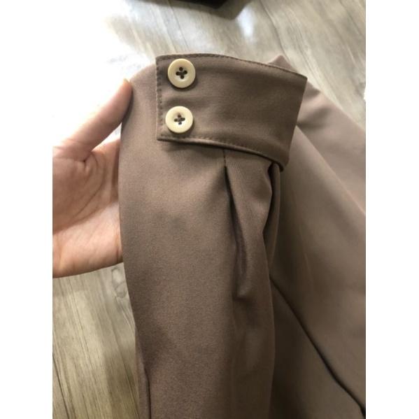 Quần Baggy Nữ Vạt Chéo Khóa Sườn Chất Vải Tuytsi Cao Cấp