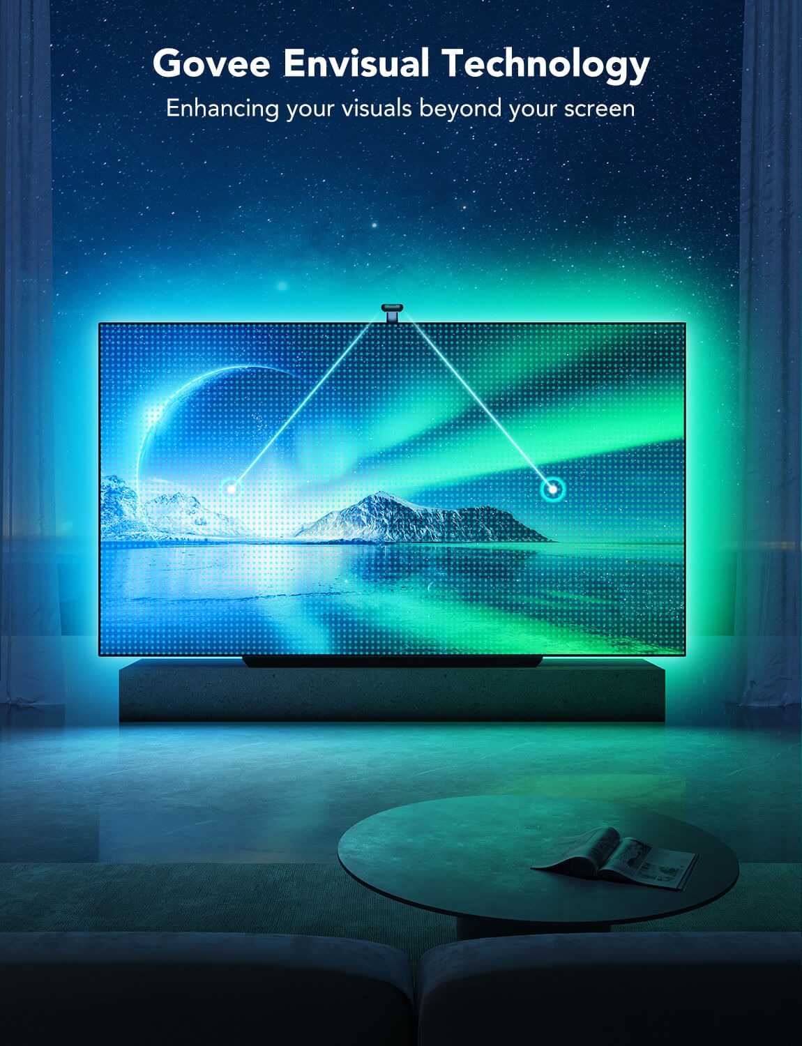 Dây đèn LED trang trí TV Govee Envisual TV Backlight T2 cho Tivi 75-85" H605C | Led thông minh cho rạp phim tại nhà