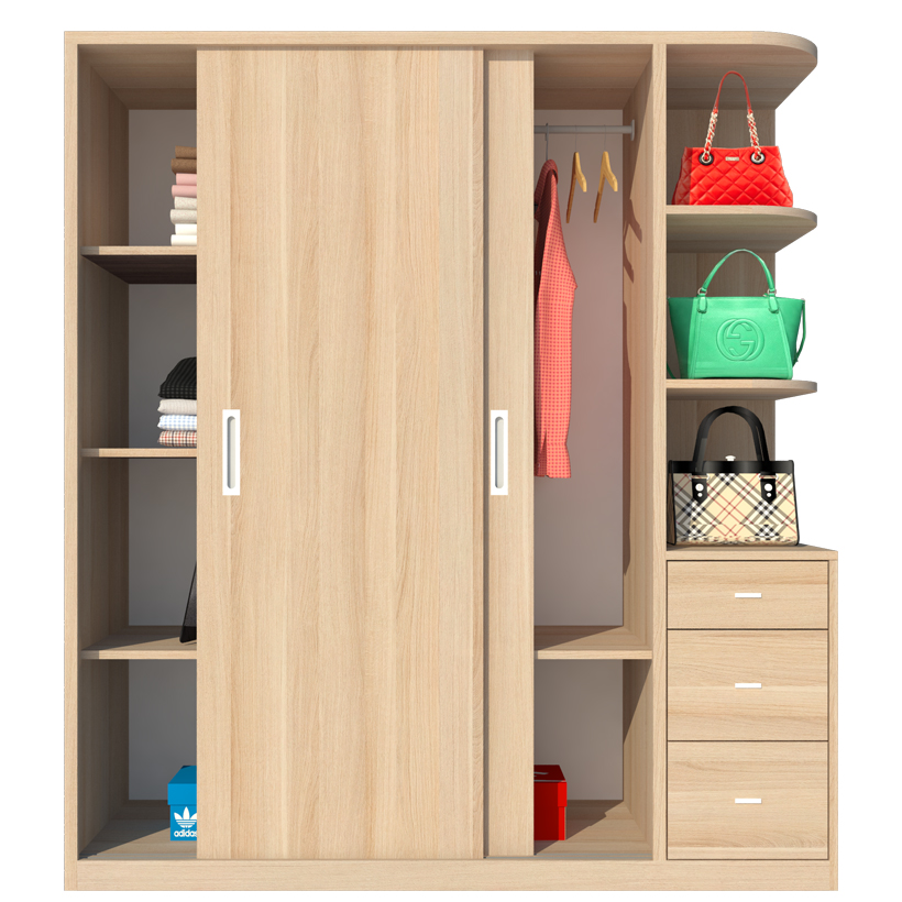 Tủ Quần Áo Gỗ Công Nghiệp Cửa Lùa OHAHA - CL002