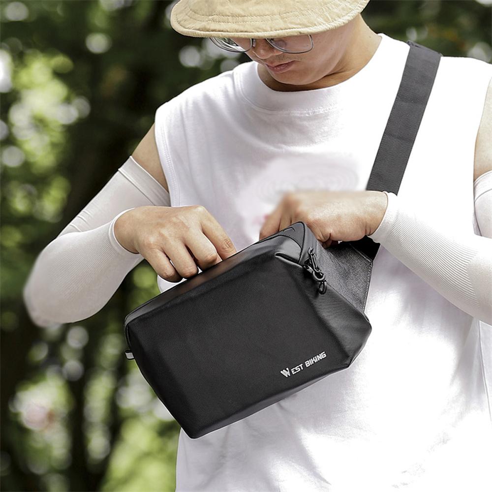 WEST BIKING 2.5L Bicycle Bag Multi-use Bike Bag Scooter Bike Front Storage Bags Anti-drop Wear-resistant Cycling Bag