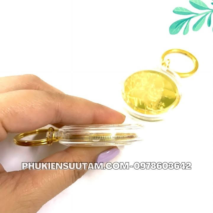 Móc Khóa Xu 12 Con Giáp Tuổi Dần, đường kính: 5cm, màu: vàng - SP005831