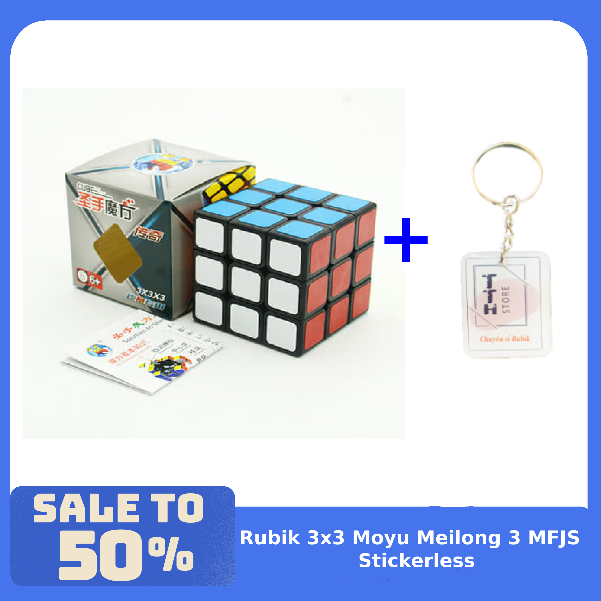 Combo Rubik 3x3 ShengShou Legend Khối Lập Phương Rubic 3 Tầng kèm Móc khóa TTH