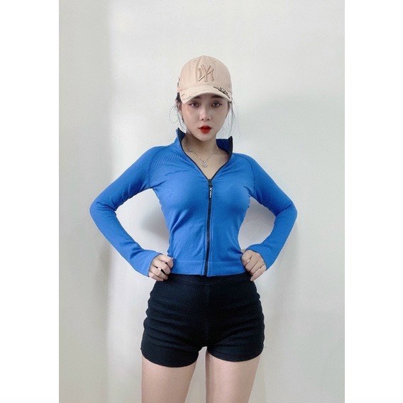 Áo khoác Croptop isoblox quảng châu Xanh Dương