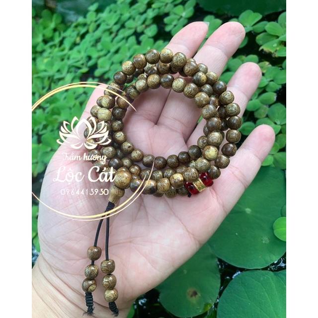 Vòng tay trầm hương thơm dịu nhẹ mix ngọc lu thống may măn bình an | Đỏ| Xanh| Trắng | size 6-8li nam nữ