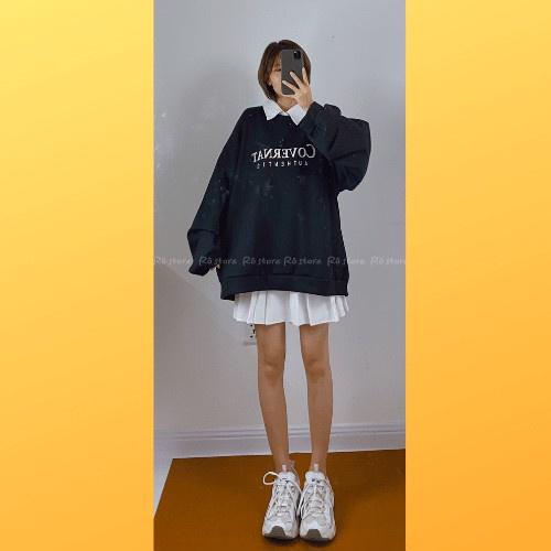 Áo Sweater COVERNAT Form Rộng Unisex Tay Bồng Nam Nữ Mặc Được Chất Nỉ Hàng Xuất Dày Đẹp Không Bai, Không Xù Coolz CZ0999