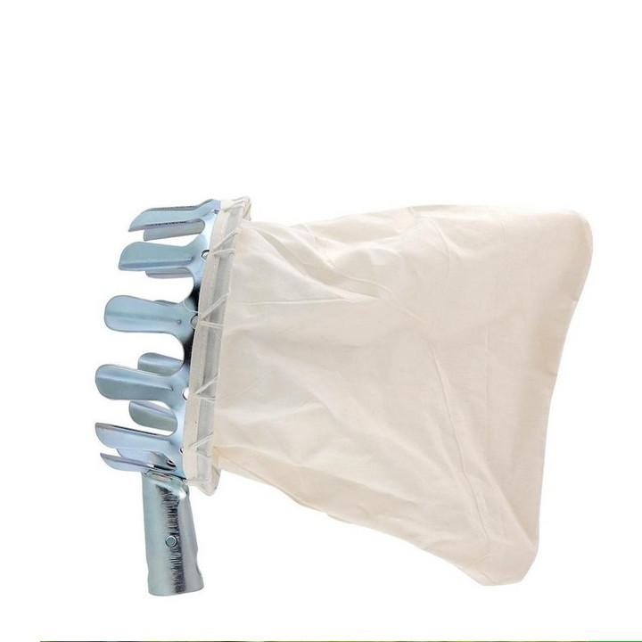 Vợt Hái Trái Cây Trên Cao Đa Năng Kèm Túi Vải, Dụng Cụ Hái Hoa Quả Kim Loại Siêu Bền Đẹp - Loại Tốt