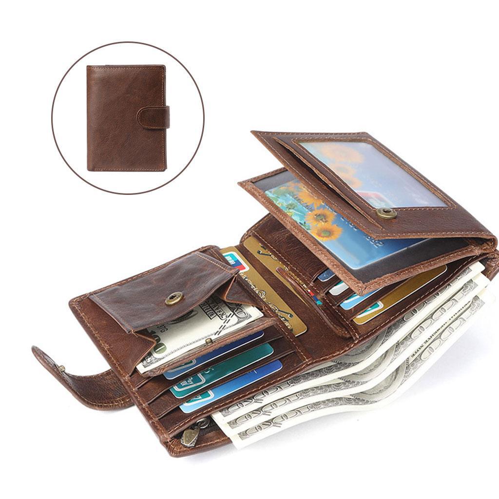 Wallet  Pocket Purse Zip Minimalist Mens coffee