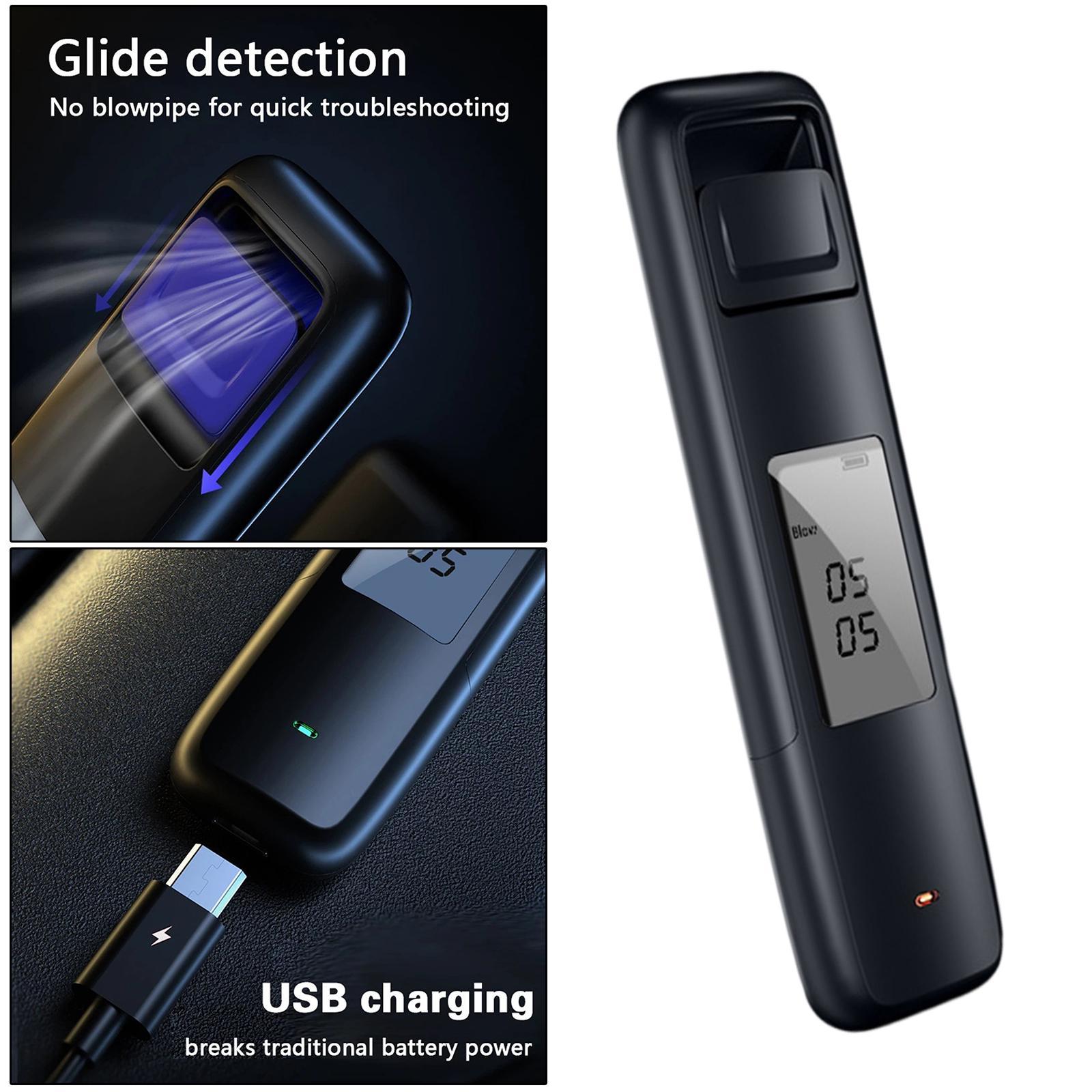 LCD Display Digital Alcohol Tester Breathalyser Breath Analyzer Black Edge