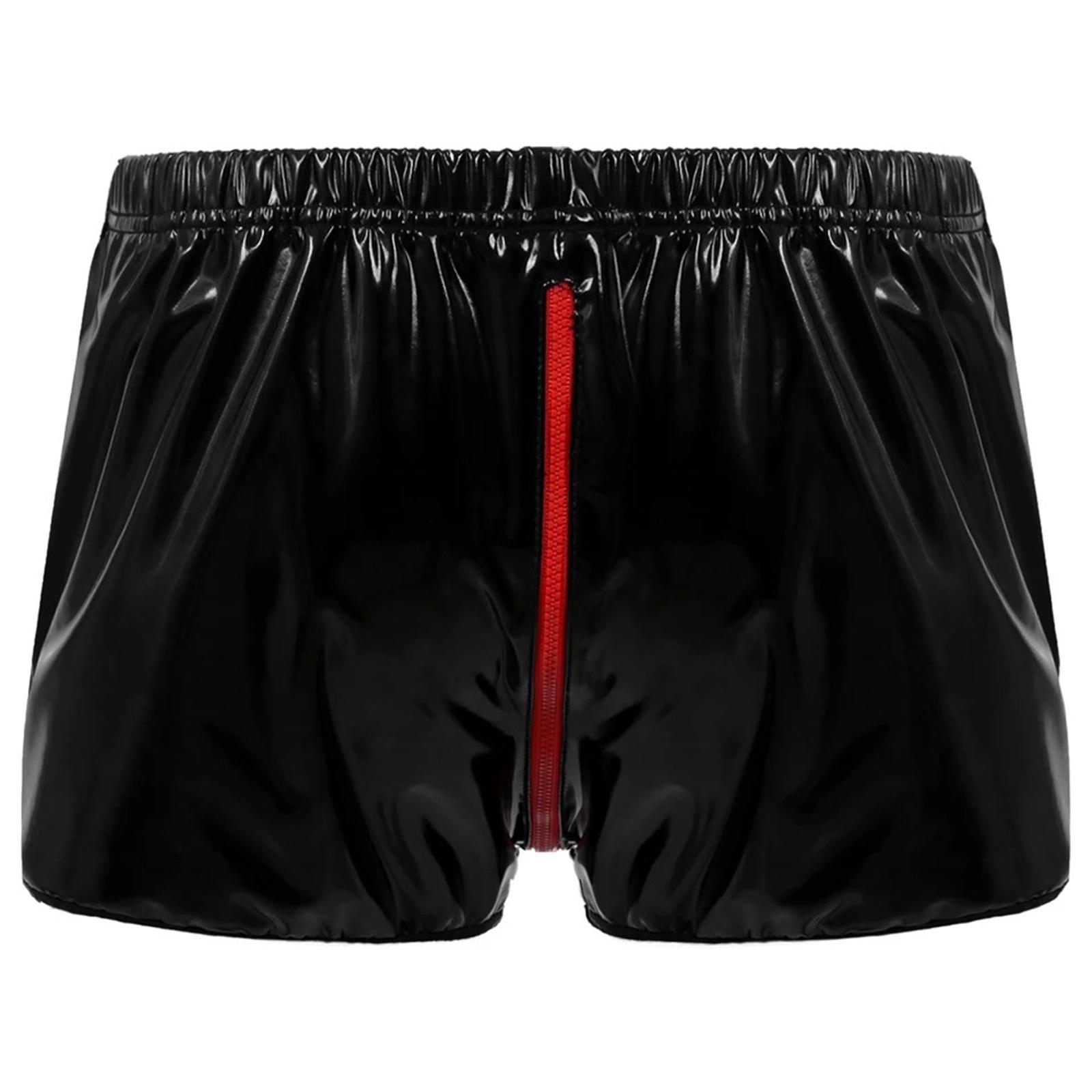 Patent Leather Panties Lingerie Mens Underpants Shiny Open