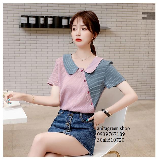 nh610720-ÁO KIỂU PHỐI MAU DỄ THƯƠNG