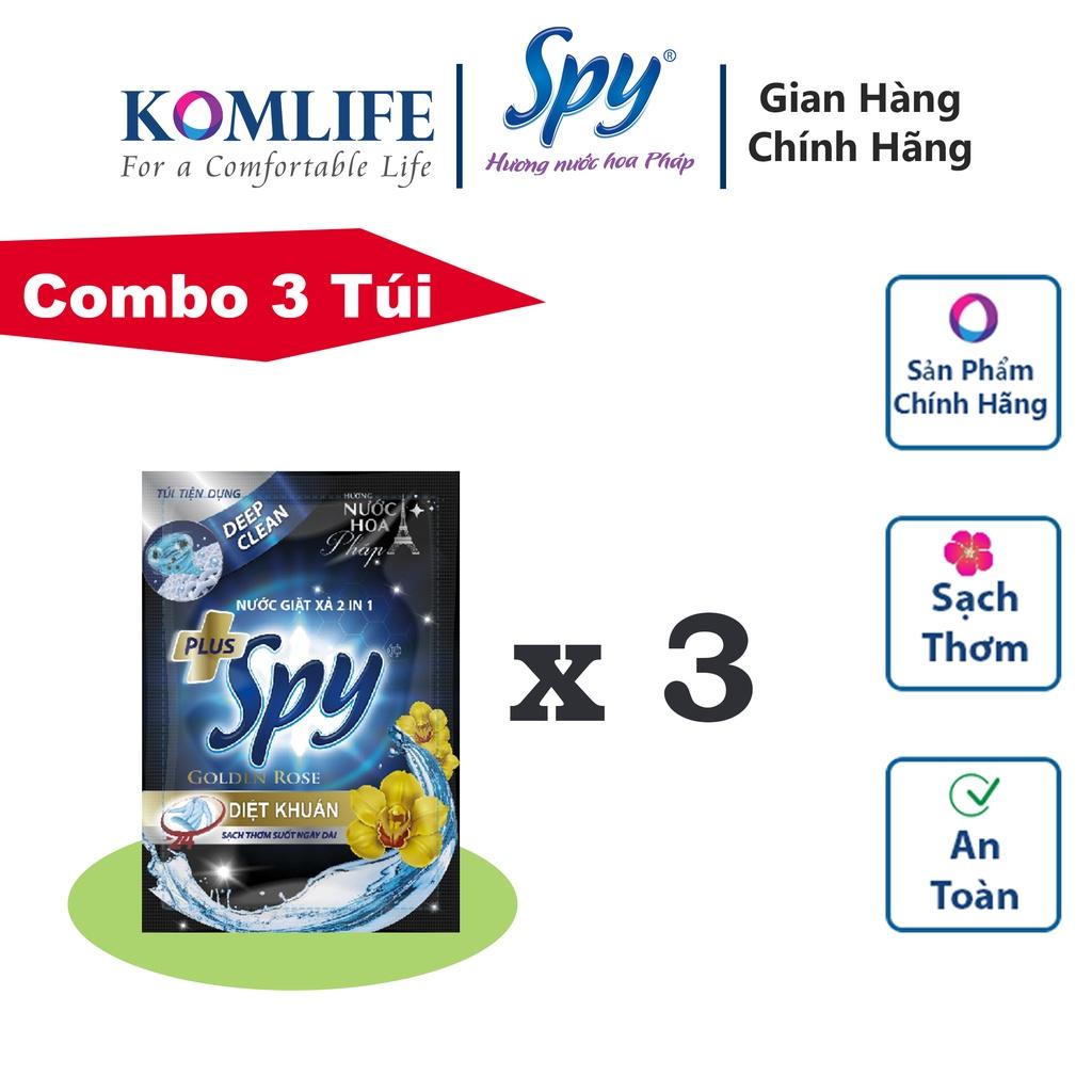 Combo 3 gói nước giặt xả 50 ml SPY Deep Clean Plus khử khuẩn, sạch sâu thơm lâu, làm mềm vải