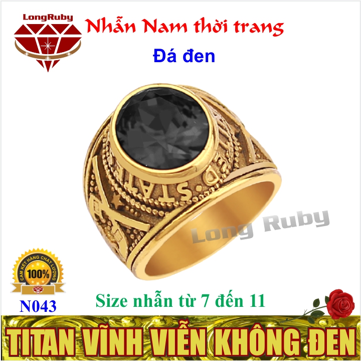 NHẪN NAM CAO CẤP | NHẪN MỸ HẢI QUÂN ĐÁ XANH LÁ - N043D