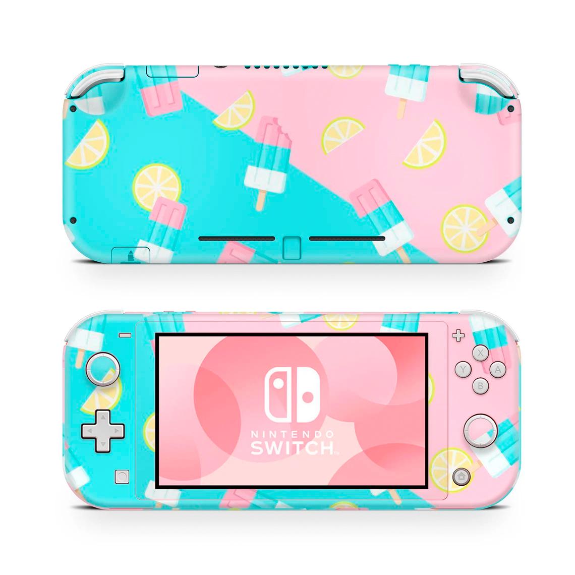 Skin decal dán Nintendo Switch Lite mẫu Kem &amp; chanh (dễ dán, đã cắt sẵn)