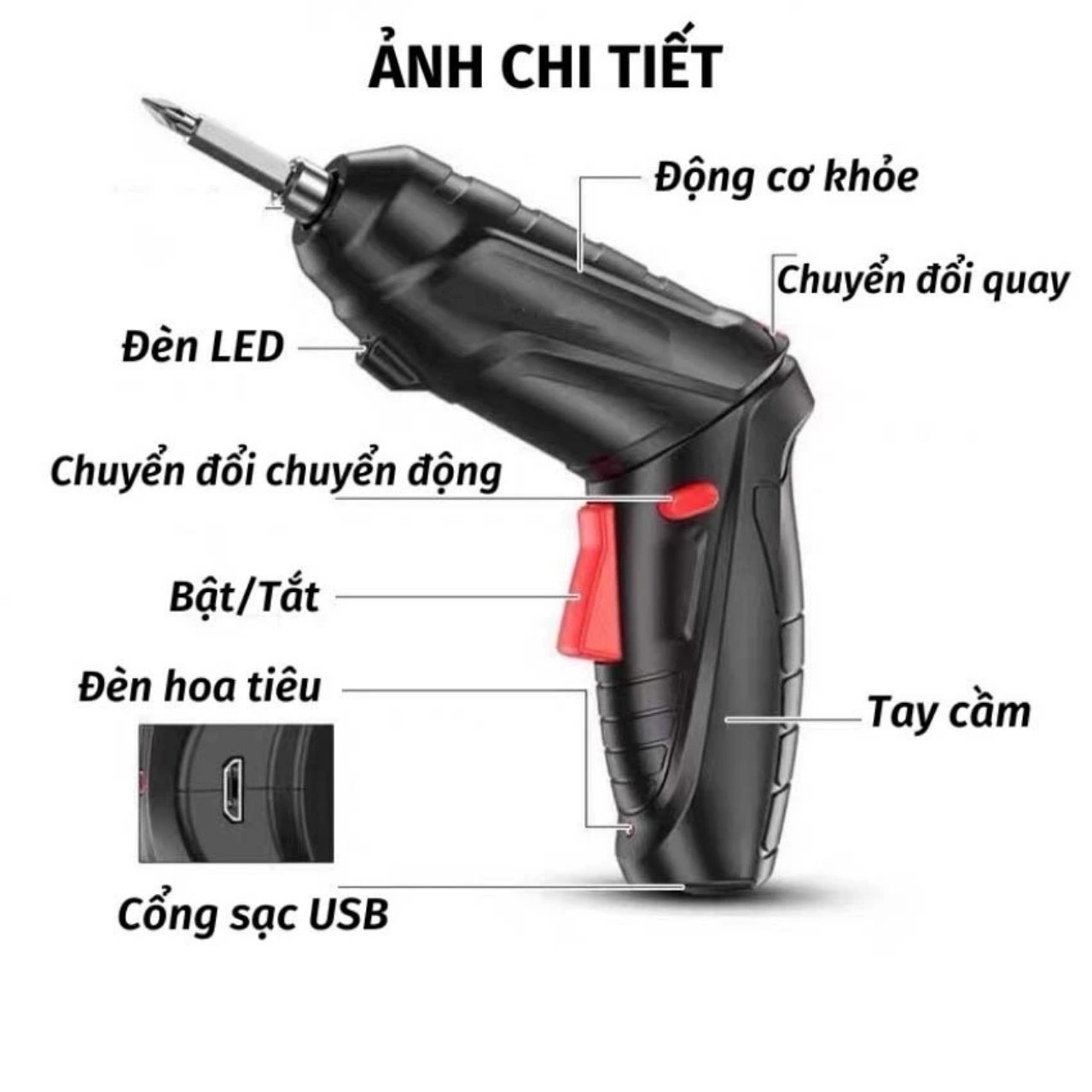 Máy Bắn Vít Chạy Pin Cao Cấp - 47 Phụ Kiện, Siêu Tiện Dụng, Loại Tốt
