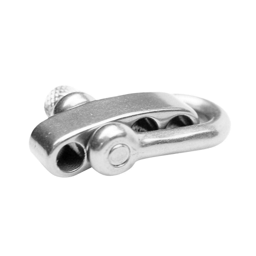 2xU Flat Adjustable Shackle Buckle Clasp for Survival Paracord Bracelet Silver