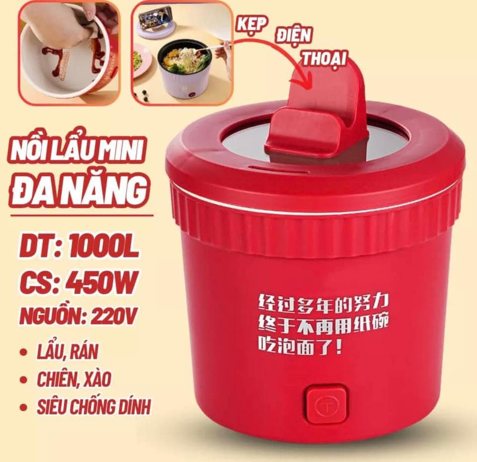 Nồi lẩu điện mini đa năng phù hợp sinh viên - giao mầu ngẫu nhiên
