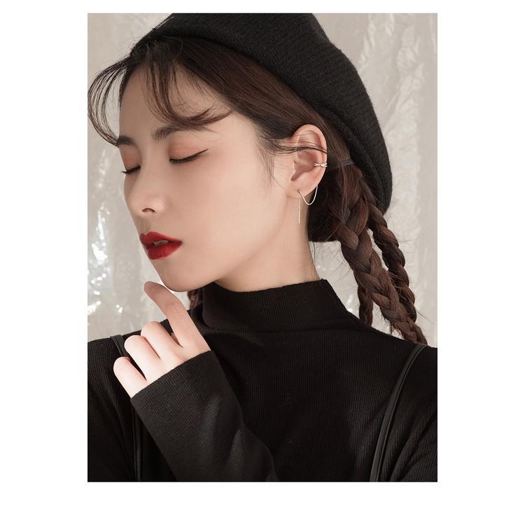 Hoa tai bạc ý 925 kiểu dáng thời trang trẻ trung phong cách Hàn Quốc.