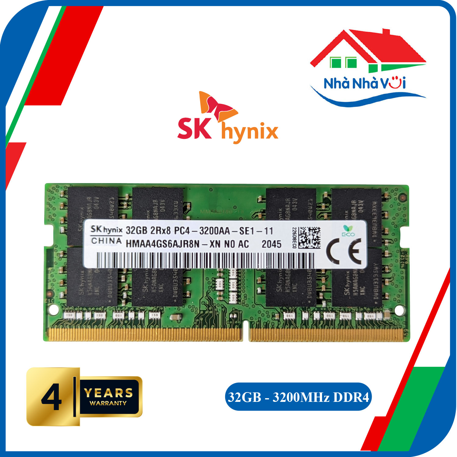 Ram Laptop DDR4 SK Hynix 32GB Bus 3200 SODIMM - Hàng Nhập Khẩu