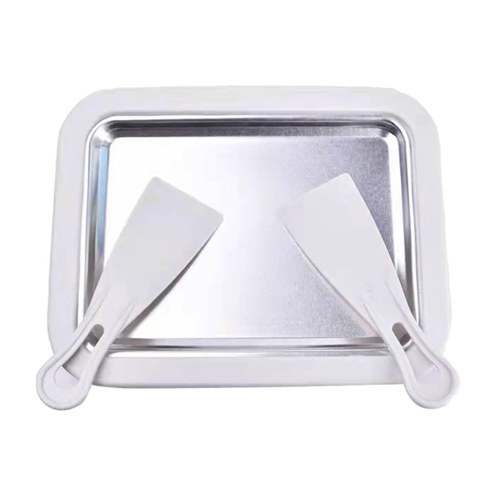 Instant Ice Cream Maker Pan and Scraper Set, Food Grade Stainless Steel, Sweet Fried Food Plate, Family Use
