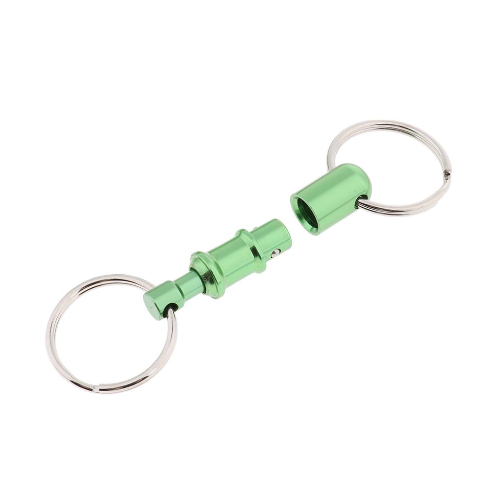 2Pcs/pack Quick Release Keychain, Pull-Apart Removable Keyring with Two Heavy Duty Split Rings Key Accessories