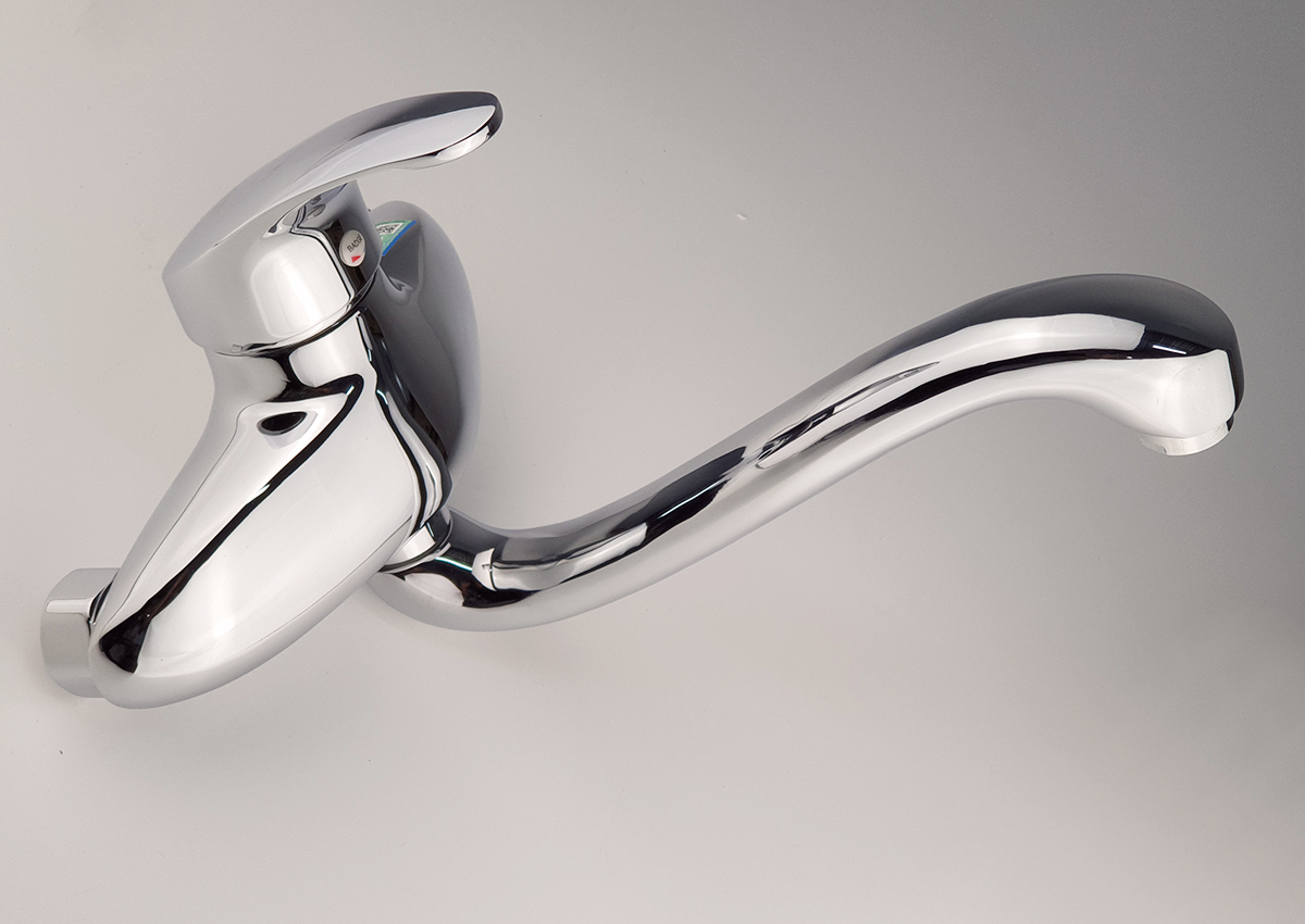 Tên sVòi rửa chén âm tường nóng lạnh Đồng mạ Chrome Eurolife EL-T015AT (Trắng bạc)