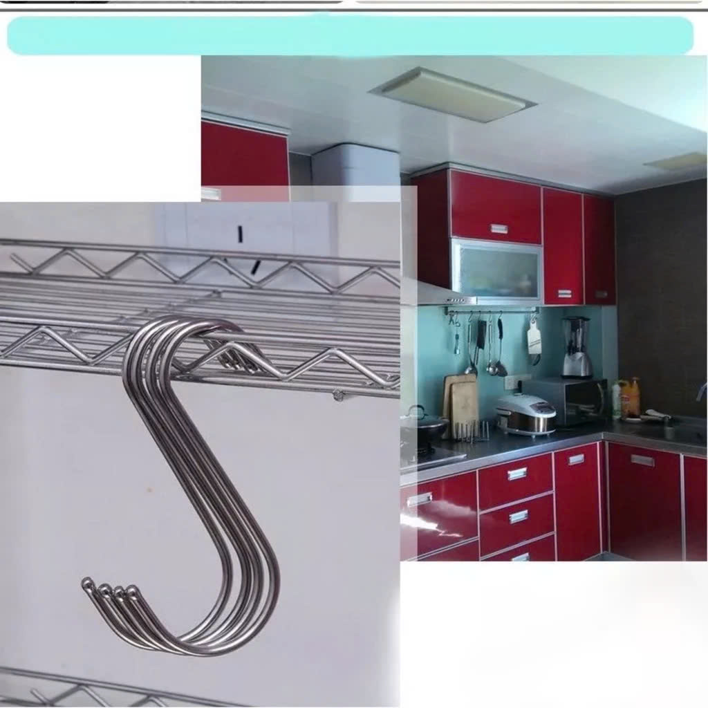 COMBO 10 MÓC INOX HÌNH CHỮ S NHỎ
