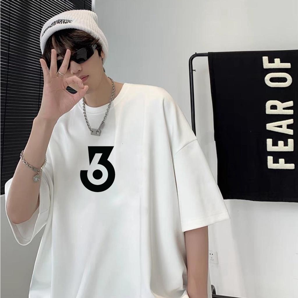 Áo thun unisex nam nữ tay lỡ form rộng số 6 vải dày mịn 2022T3408