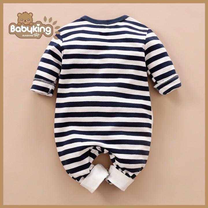 BodySuit,áo liền quần dễ thương dài tay chim cánh cụt cho bé (SHE533A), cotton 100% ,thương hiệu Aiueo Nhật